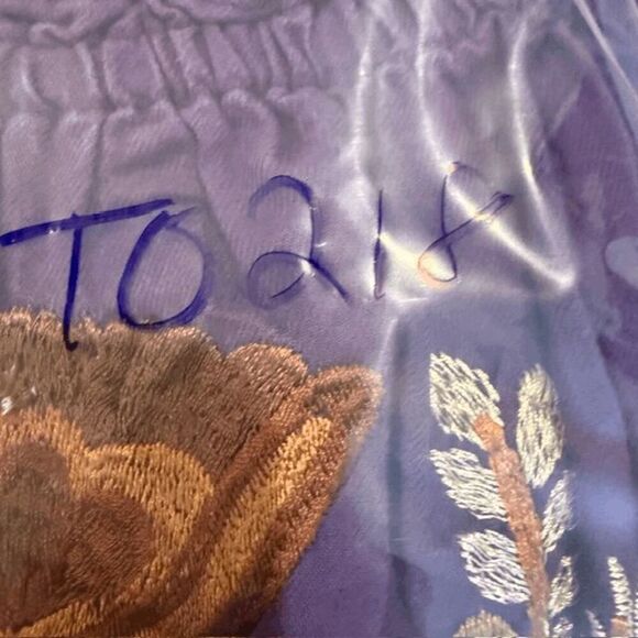 Free People Fleur de Jour Shift Dress Purple Embroidered Off Shoulder Size Small - Picture 12 of 12